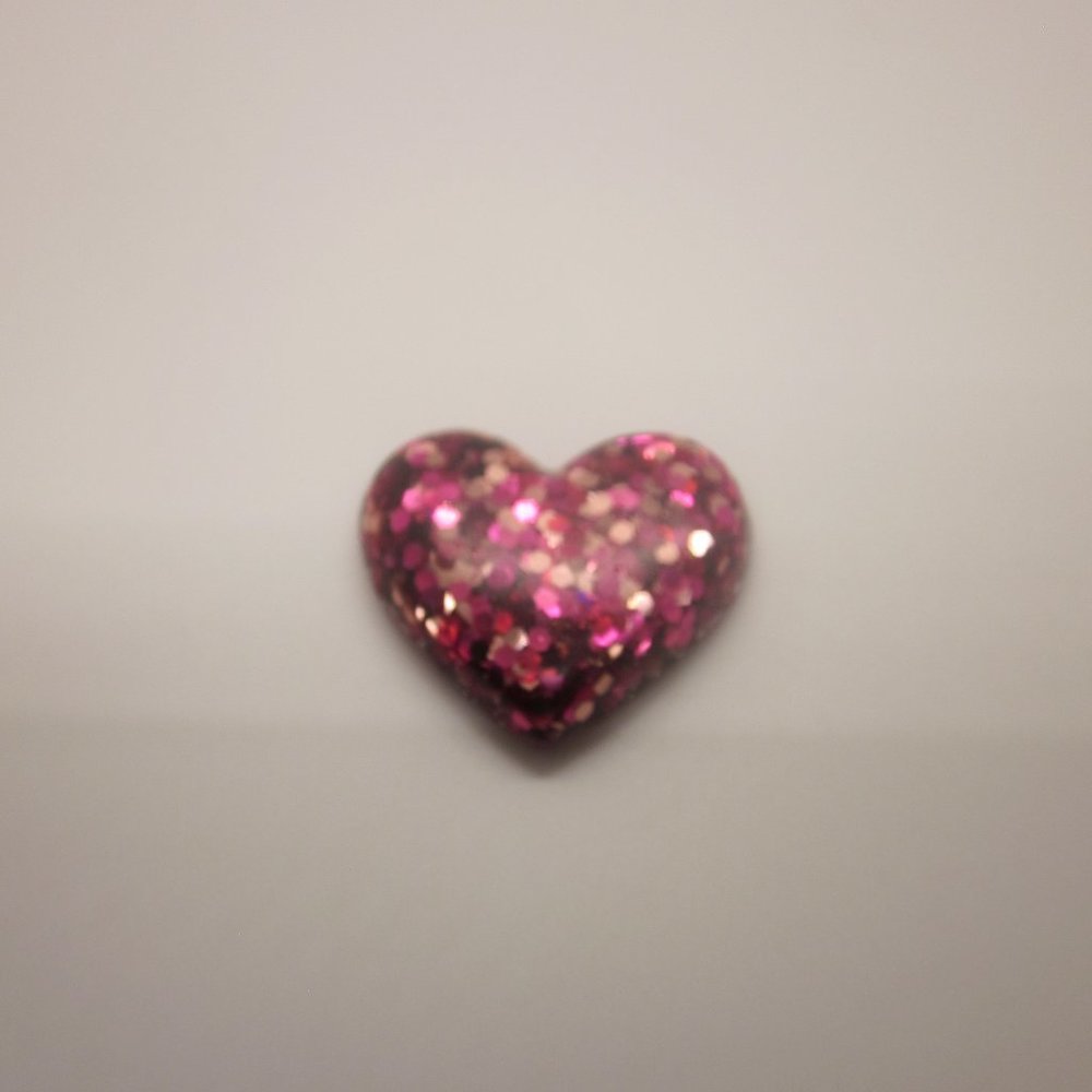 Multi Pink & Rose Gold Confetti Heart Magnet